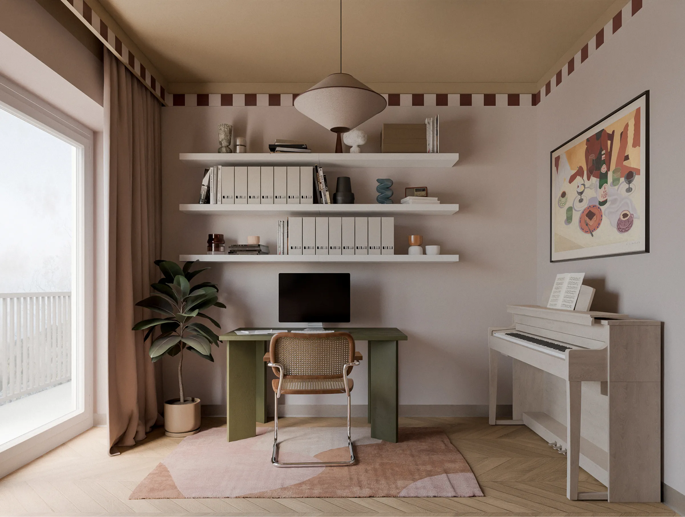 Home-Office w projekcie Ostoja Przylesie, projekt wnętrza prywatnego NAM STUDIO